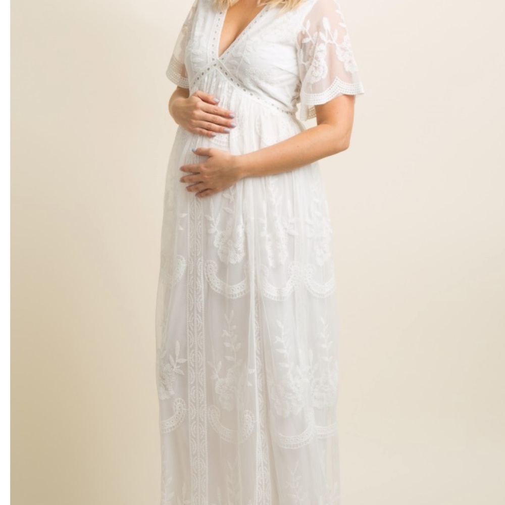 PinkBlush White Maternity Gown